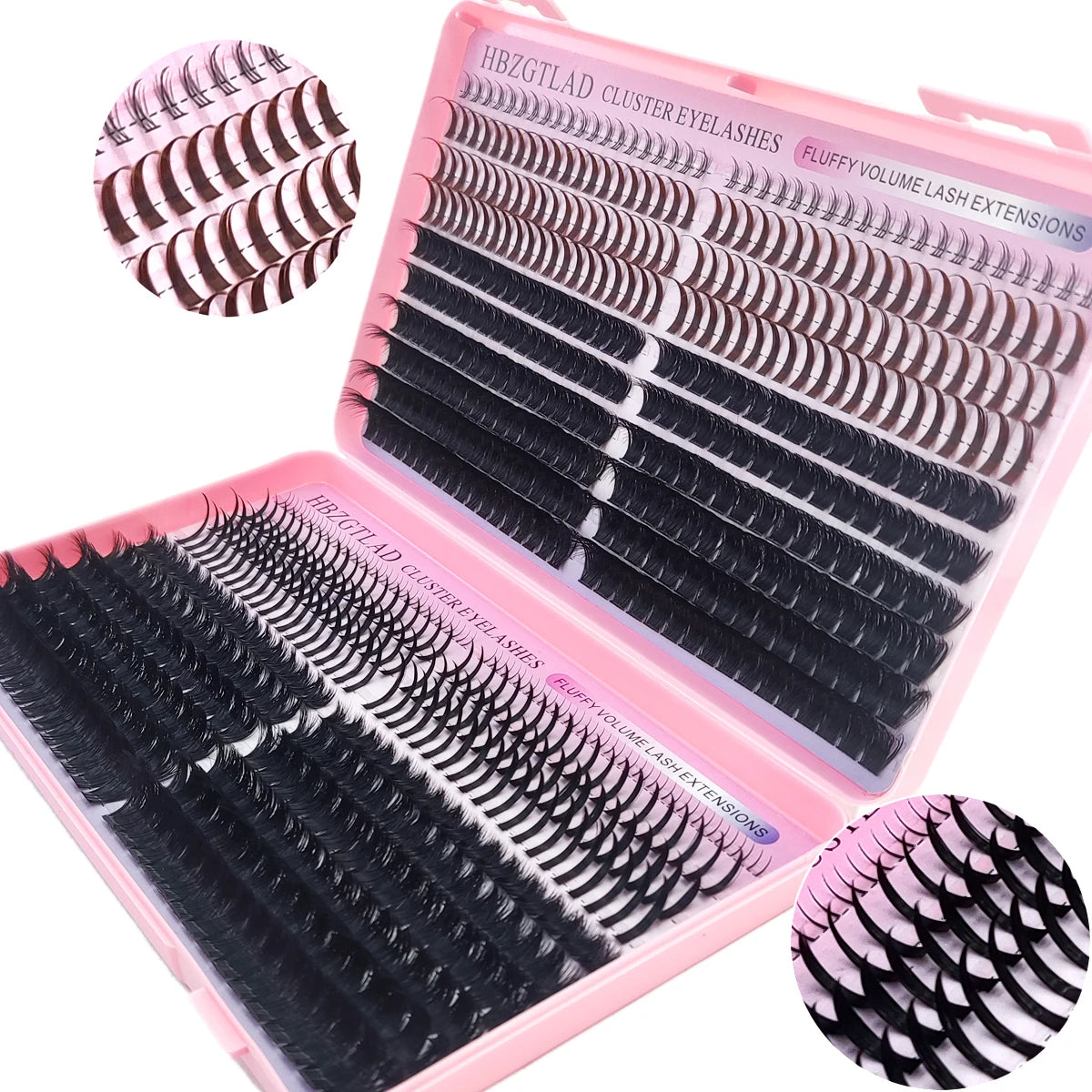 HBZGTLAD 60D/80D/100D/140D/160D eyelash clusters with bottom and pointed eyelashes DIY fairy manga pointed thick artificial mink