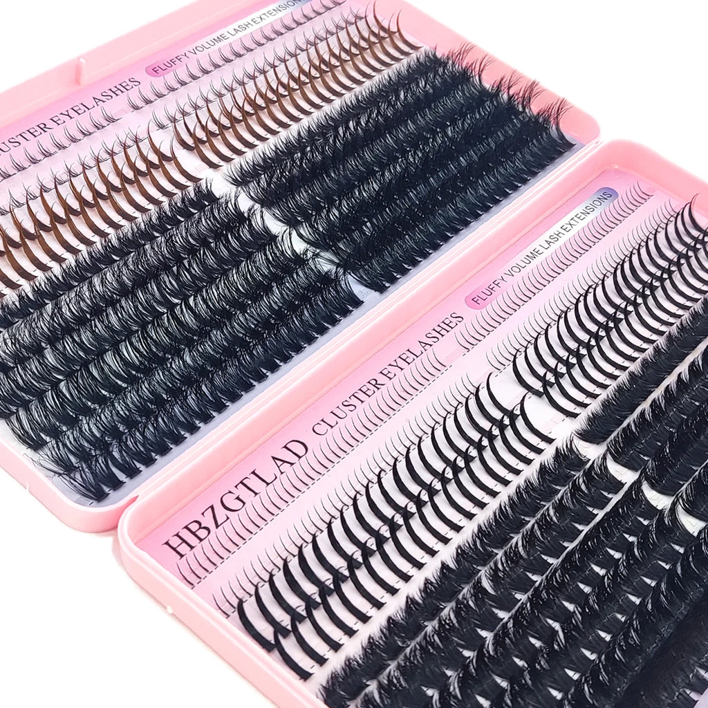 HBZGTLAD 60D/80D/100D/140D/160D eyelash clusters with bottom and pointed eyelashes DIY fairy manga pointed thick artificial mink